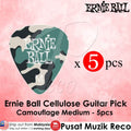 *Ernie Ball P09222 Camouflage Cellulose MEDIUM Guitar Picks, Pack Of 5 - Reco Music Malaysia