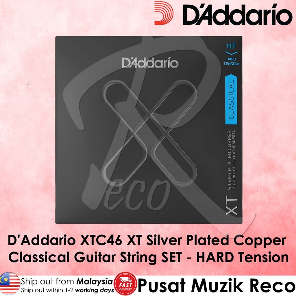 *D'addario XTC46 XT Coated Classical Guitar Strings, Hard Tension - Reco Music Malaysia