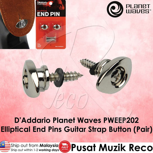 *D'Addario Planet Waves PWEEP202 Elliptical End Pins, Chrome - Reco Music Malaysia