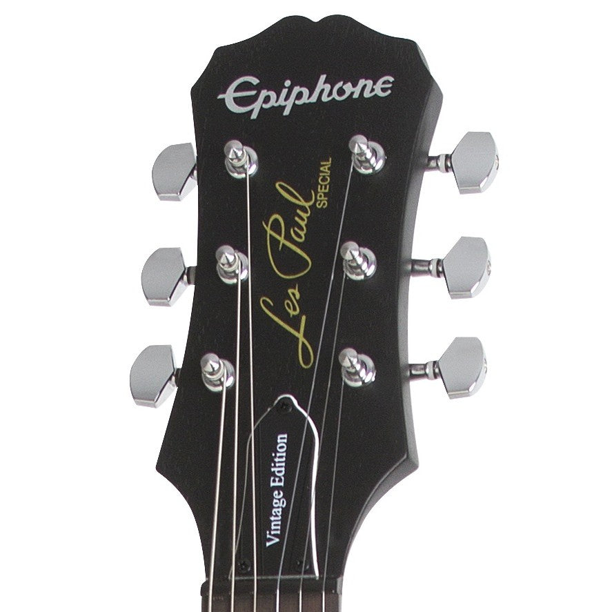 Epiphone Les Paul Special Satin E1 Electric Guitar, Vintage Worn Ebony(ELPVVECH) - Reco Music Malaysia