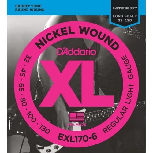 *D'Addario EXL170-6 Nickel Wound 6 String Electric Bass Guitar Strings - Reco Music Malaysia