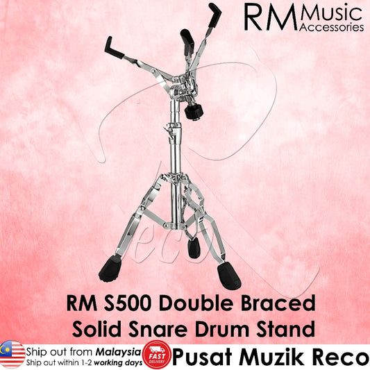 RM S500 Double Braced Solid Snare Drum Stand with Memory Lock - Reco Music Malaysia