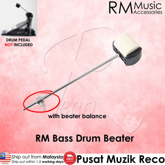 RM Bass Drum Beater Double Surface Beater Dual Beater with Beater Balance - Reco Music Malaysia