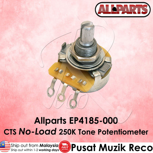 CTS No-Load 250K Tone Potentiometer with Allparts branding on a pink background