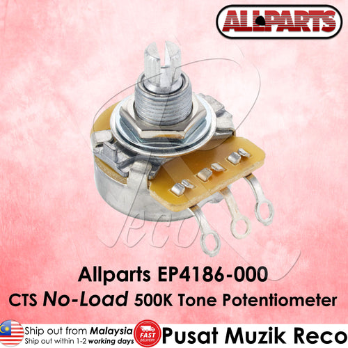 CTS No-Load 500K Tone Potentiometer with Allparts branding on a pink background