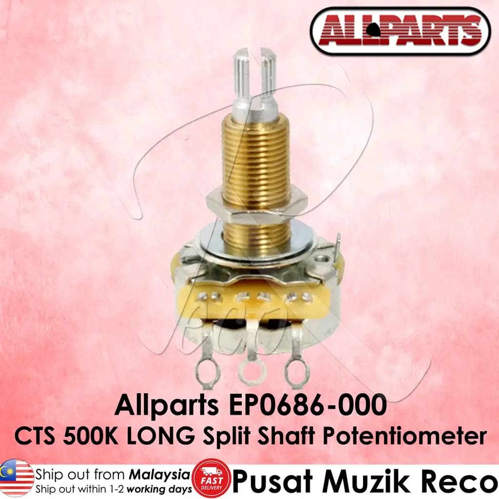 *AllParts EP-0686-000 CTS 500K Long Split Shaft Audio Pot - Reco Music Malaysia
