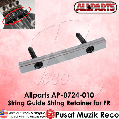 Allparts AP-0724-010 String Guide String Retainer for FR on a pink background with Allparts logo.