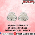 Allparts PK-0140-025 24 Spline CTS Knob Electric Guitar White Bell Knob Control Knob Volume Tone Knob