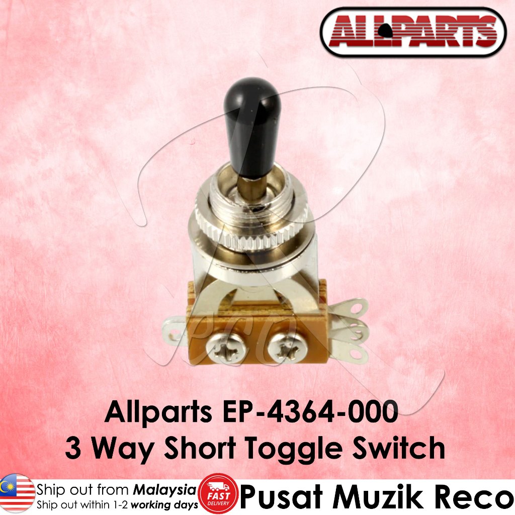 Allparts EP-4364-000 Economy Short 3-Way Toggle Switch - Reco Music Malaysia