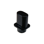 Black plastic cap on a white background