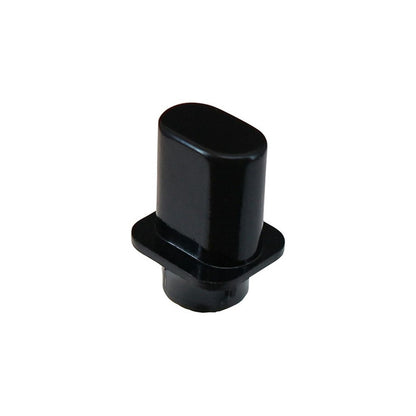 Black plastic cap on a white background