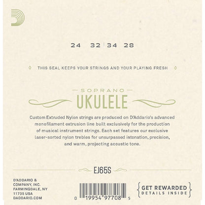 *D'Addario EJ65S Soprano Ukulele Strings - Reco Music Malaysia
