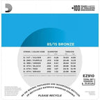 *D'Addario EZ910 85/15 Bronze Acoustic Strings, 011-052 - Reco Music Malaysia