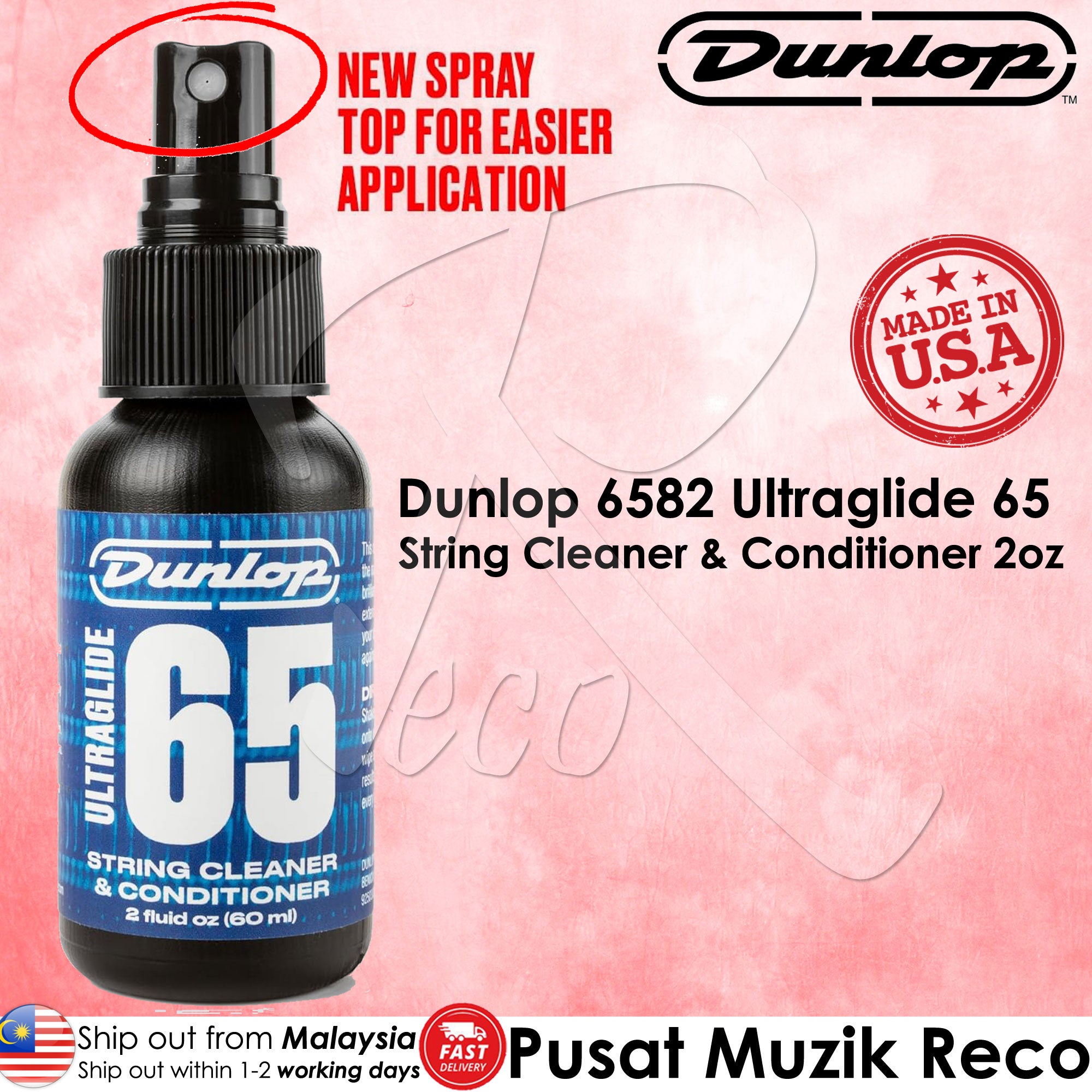 Jim Dunlop 6582 Ultra Glide 65 String Cleaner, 2oz
