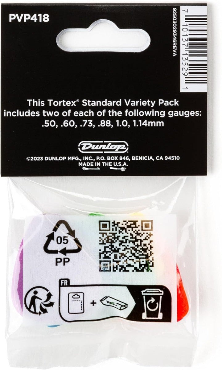 Jim Dunlop PVP418 Tortex Standard Guitar Pick Variety Pack (12pcs) - Reco Music Malaysia