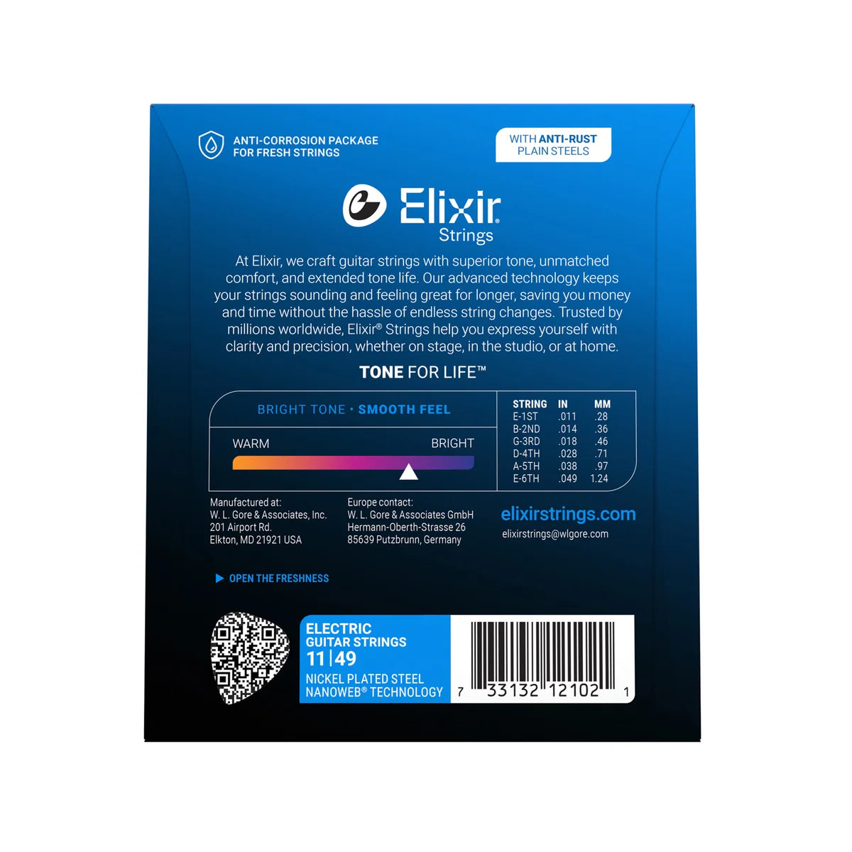 Elixir 12102 Nanoweb Coated Nickel Plated Electric Guitar String 1149