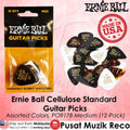 Ernie Ball P09178 Cellulose Guitar Picks Medium Assorted Colors (Pack of 12)