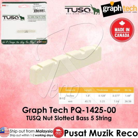 Graph Tech PQ-1425-00 TUSQ Nut Slotted 5 String Bass Guitar Nut