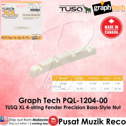 Graph Tech PQL-1204-00 TUSQ XL Slotted 4-String Precision Bass Nut