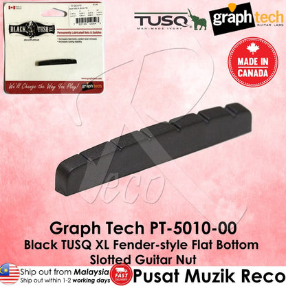 Graph Tech PT-5010-00 Black TUSQ XL Flat-Bottom Slotted Fender-Style Guitar Nut