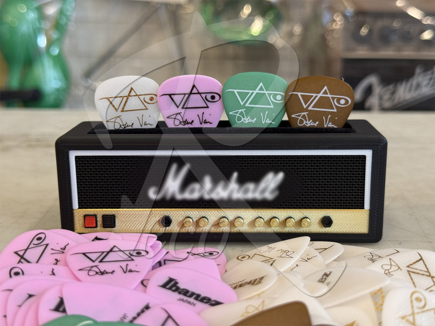 Ibanez Steve Vai Signature Guitar Picks (4pcs) (Brown, Green, Pink, White) 【Made in Japan】