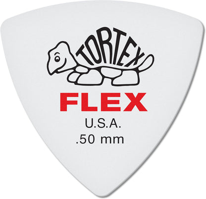 Jim Dunlop 456R050 0.50mm Tortex FLEX Triangle Guitar Pick (5-Pack)