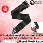 Planet Waves PWSAL400 2" Auto Lock Polypro Guitar Strap Black  - Reco Music Malaysia