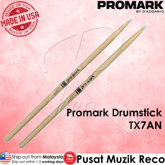 Promark TX7AN Classic Forward Hickory 7A Drumstick, Nylon Tip - Reco Music Malaysia