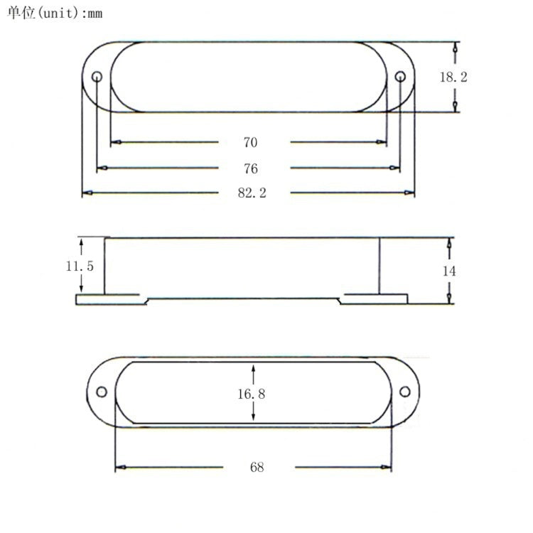 RM No-Hole Single Coil Pickup Covers Set for ST Stratocaster Style Electric Guitar Plastic Casing