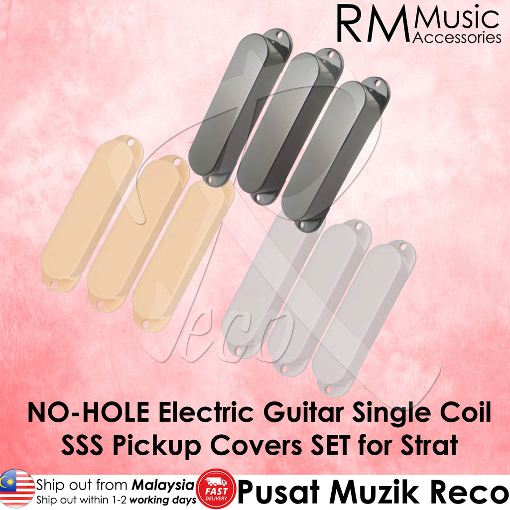 RM No-Hole Single Coil Pickup Covers Set for ST Stratocaster Style Electric Guitar Plastic Casing