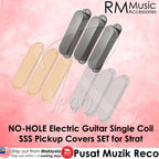 RM No-Hole Single Coil Pickup Covers Set for ST Stratocaster Style Electric Guitar Plastic Casing