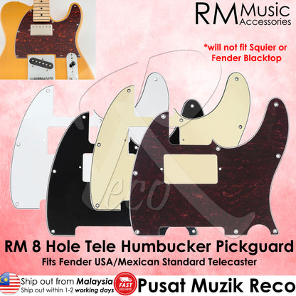 RM Telecaster Pickguard Humbucker 3 Ply 8 Hole for Fender USA/Mexican Standard Telecaster Electric Guitar Scratch Plate