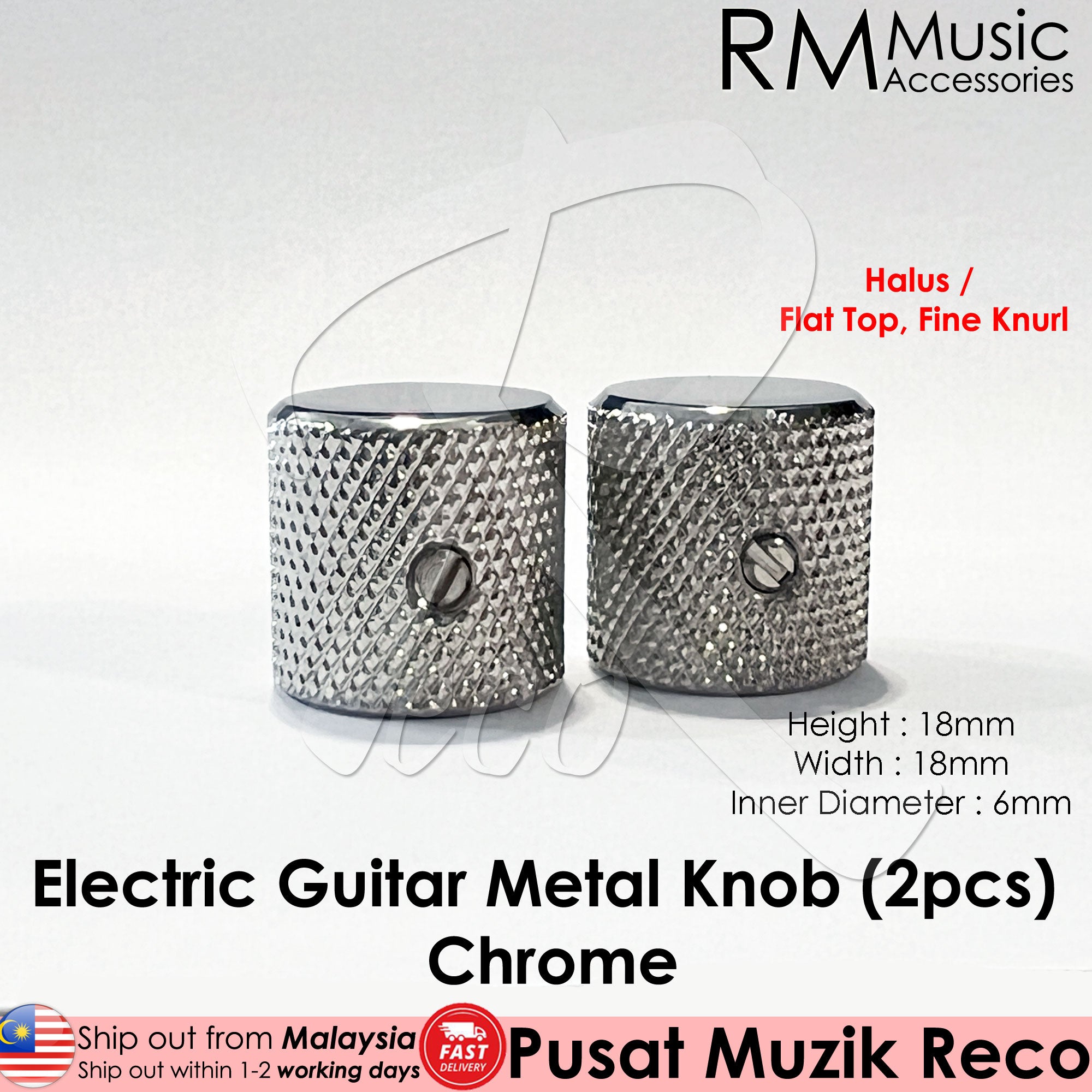 RM LL1913 HQ Electric Guitar Metal Knob Volume Tone Control Knob