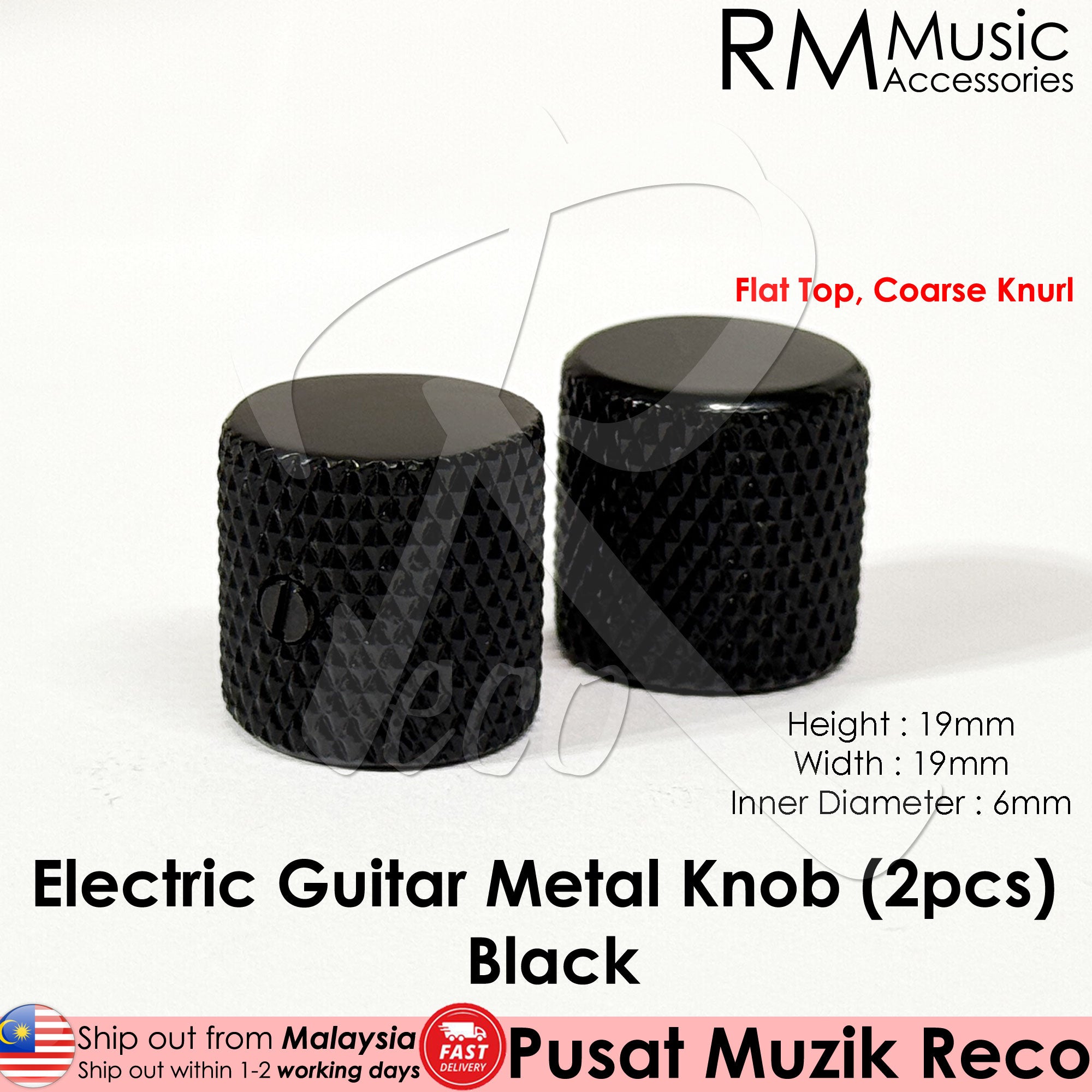 RM LL1913 HQ Electric Guitar Metal Knob Volume Tone Control Knob