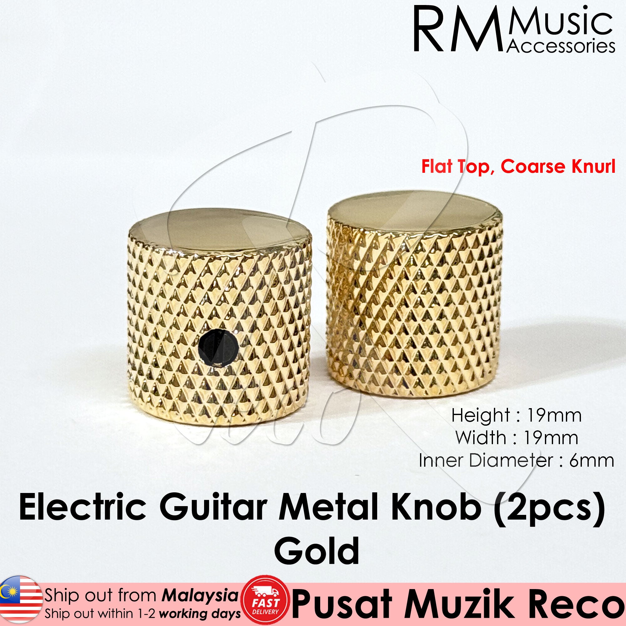 RM LL1913 HQ Electric Guitar Metal Knob Volume Tone Control Knob