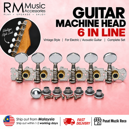 RM GM5632 Kapok Guitar Machine Head 6 in Line Guitar Tuning Peg Guitar Tuner Peg
