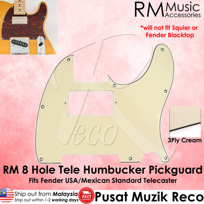 RM Telecaster Pickguard Humbucker 3 Ply 8 Hole for Fender USA/Mexican Standard Telecaster Electric Guitar Scratch Plate
