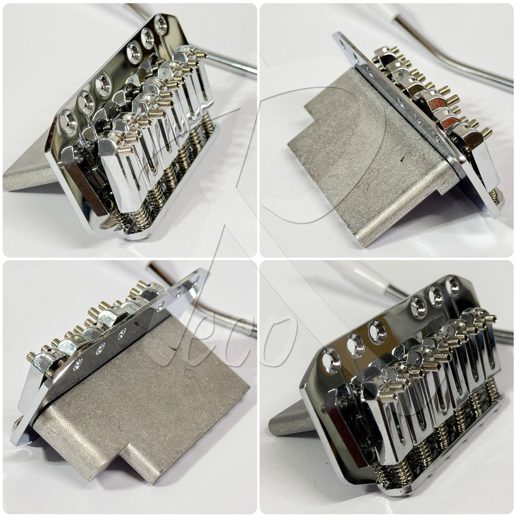 RM RT1499 IB Electric Guitar Tremolo Bridge System Set Chrome / Black - Reco Music Malaysia
