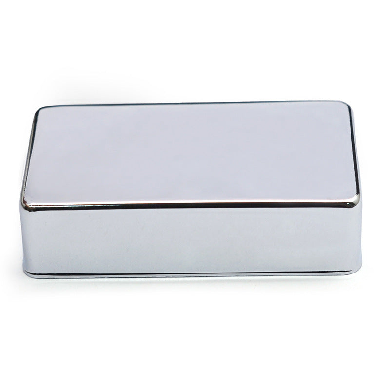 A rectangular chrome metal box with a polished reflective finish, shown on a plain white background.