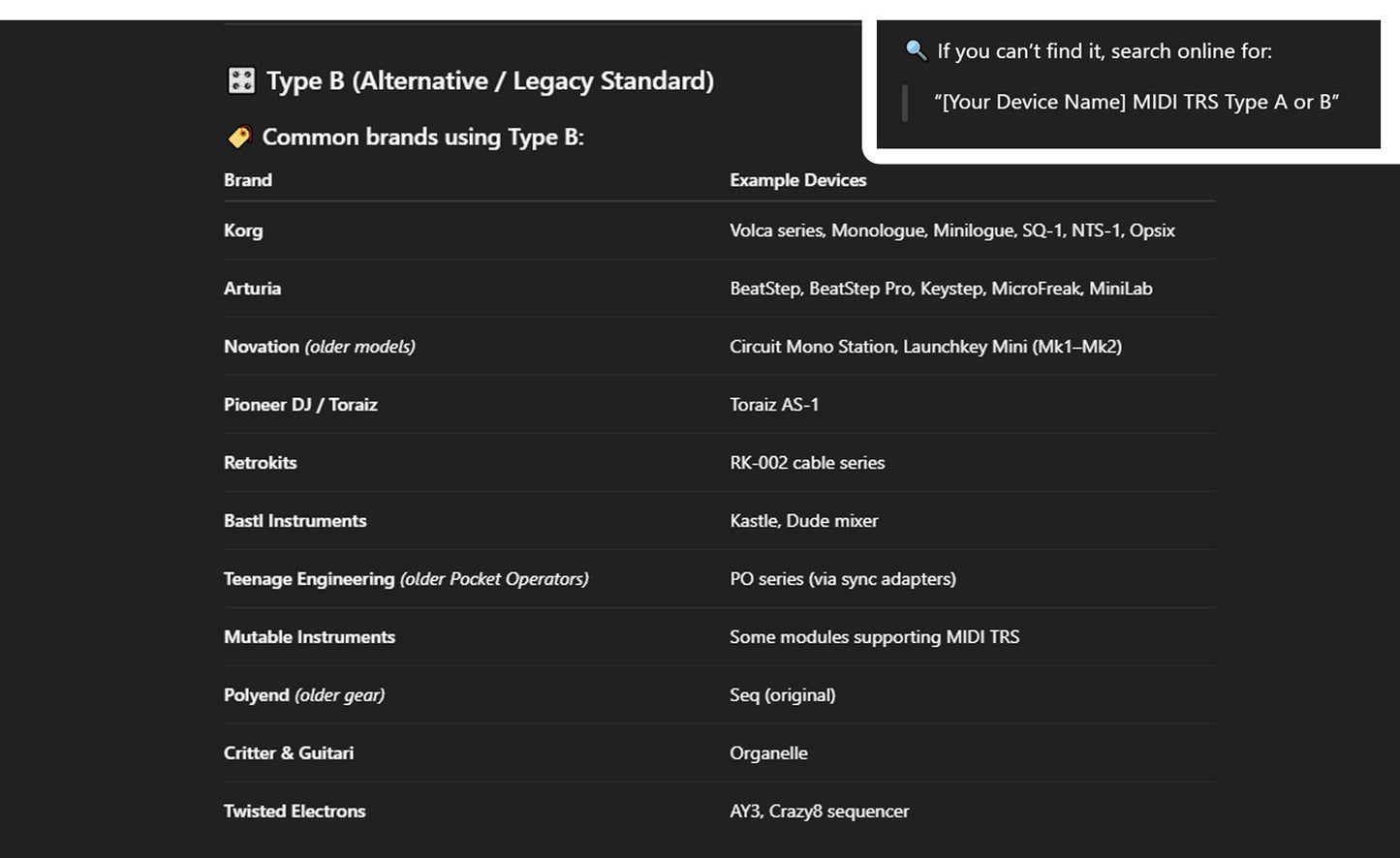 RockBoard Flat TRS to MIDI Cable 30cm (Type A / Type B)