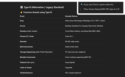 RockBoard Flat TRS to MIDI Cable 30cm (Type A / Type B)