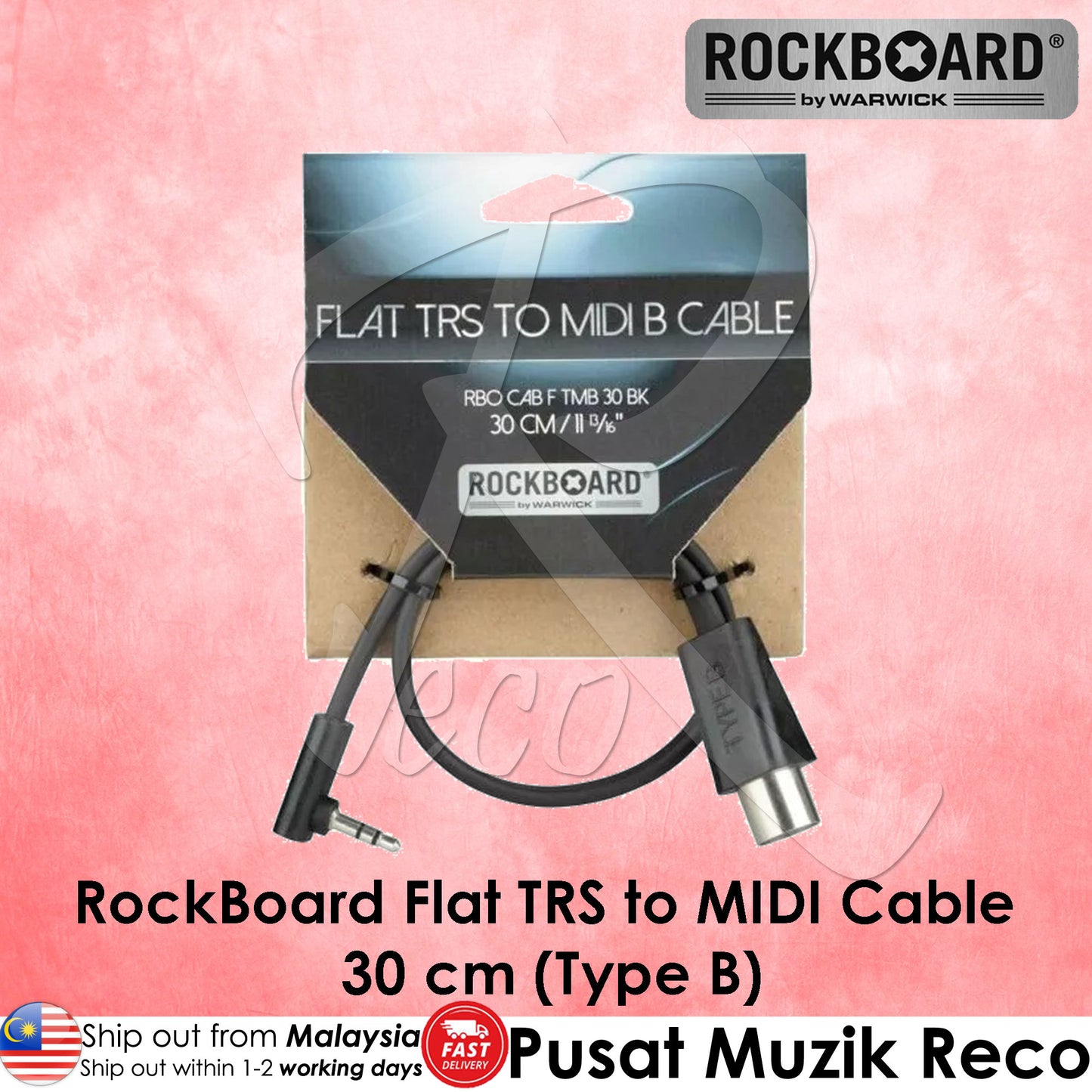RockBoard Flat TRS to MIDI Cable 30cm (Type A / Type B)