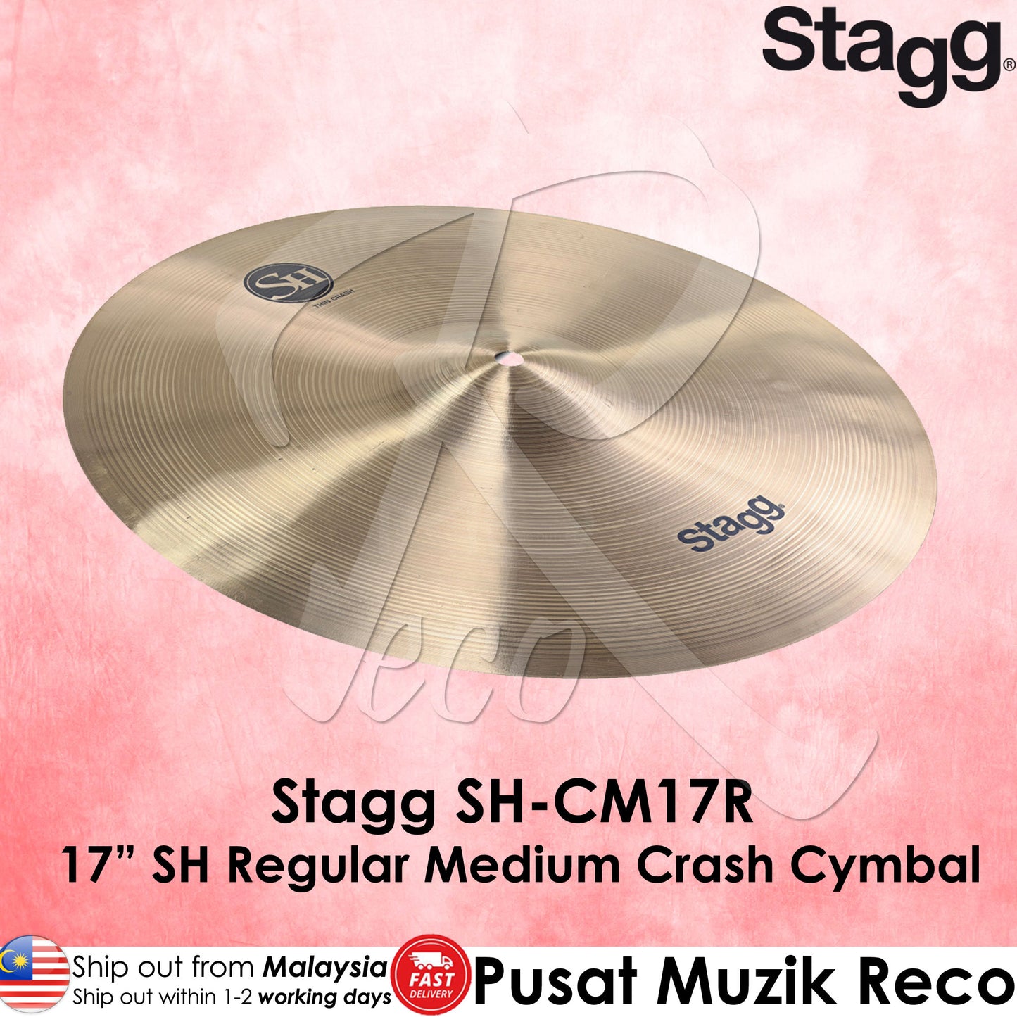 Stagg SH-CM17R 17 Inch SH Regular Medium Crash Cymbal (SHCM17R) - Reco Music Malaysia