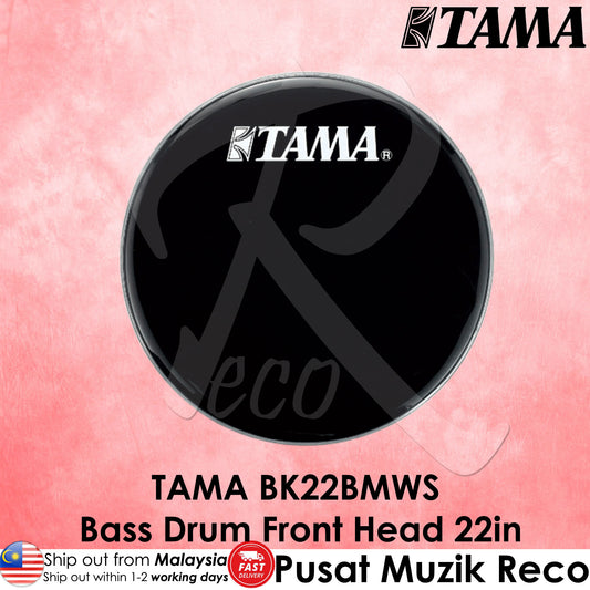 TAMA BK22BMWS Bass Drum Front Head 22in Black w Logo
