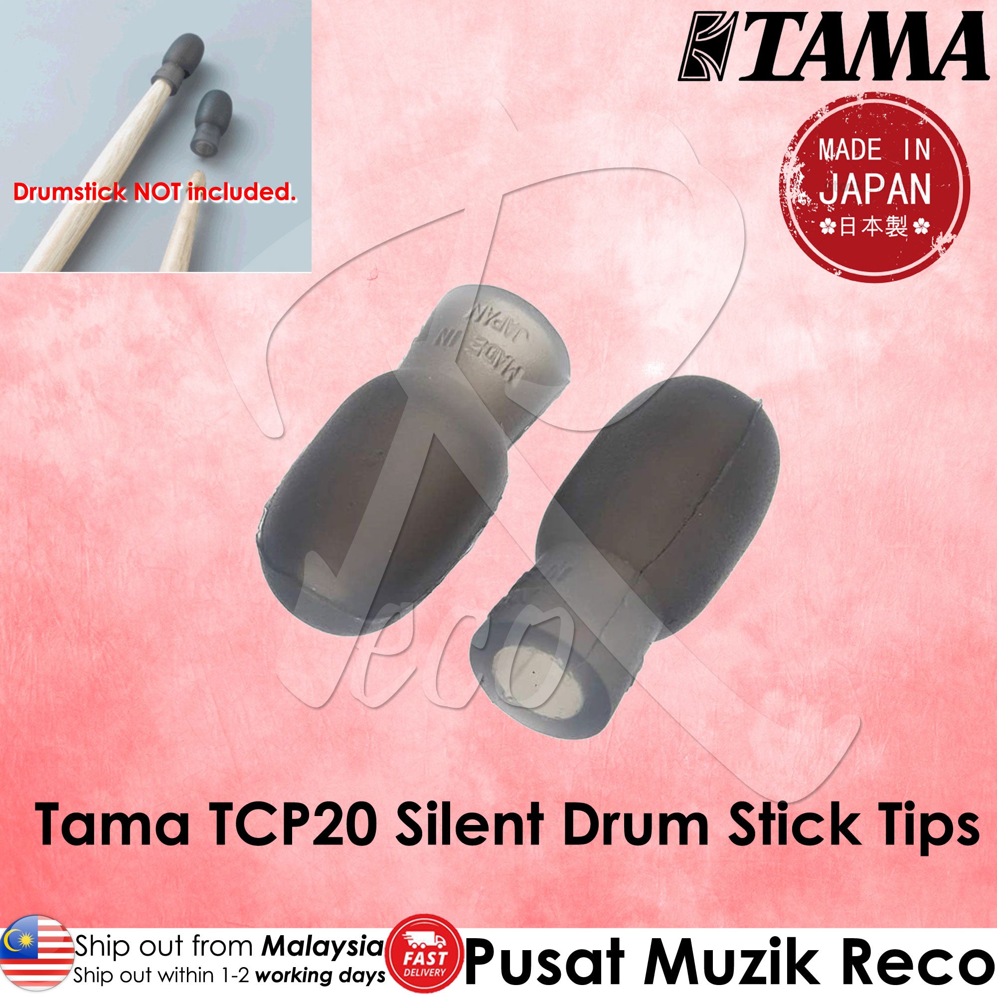 Tama TCP20 Silent Drum Stick Tips Rubber Silent Drumstick Tips