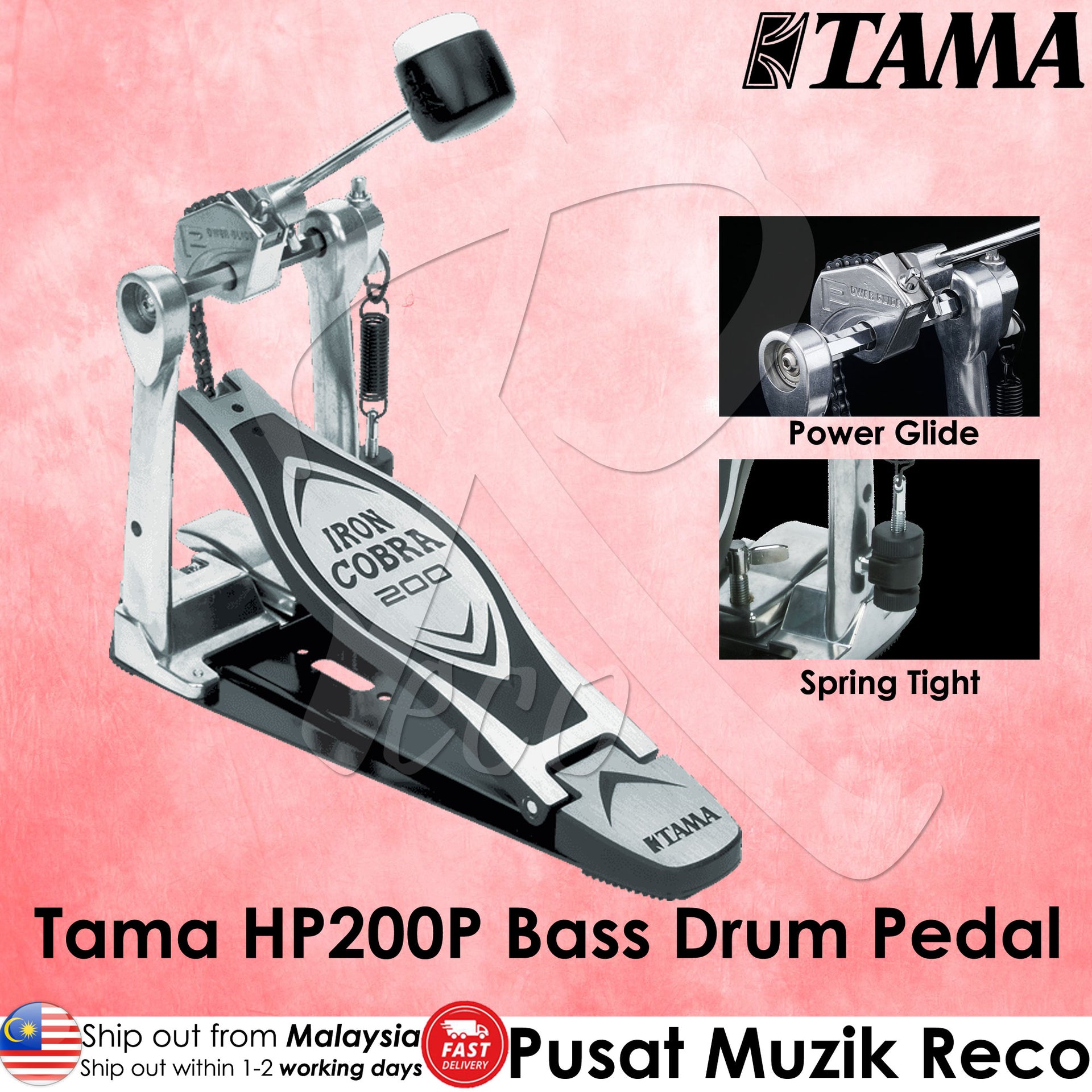 iron cobra 200 single pedal TAMA HP200P Iron Cobra 200 Single Pedal Power Glide – Reco Music Malaysia