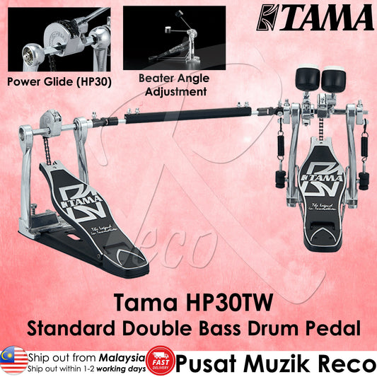 TAMA HP30TW Standard Double Bass Drum Pedal Twin Pedal with Power Glide Cam - Reco Music Malaysia