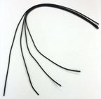 Set of black rubber strips on a white background