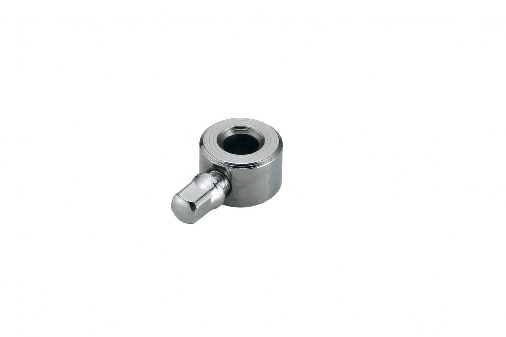 Metallic valve handle on a white background