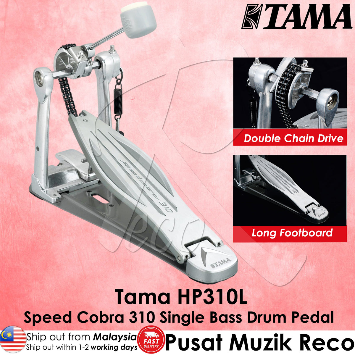 TAMA HP310L Speed Cobra 310 Single Bass Drum Pedal - Reco Music Malaysia